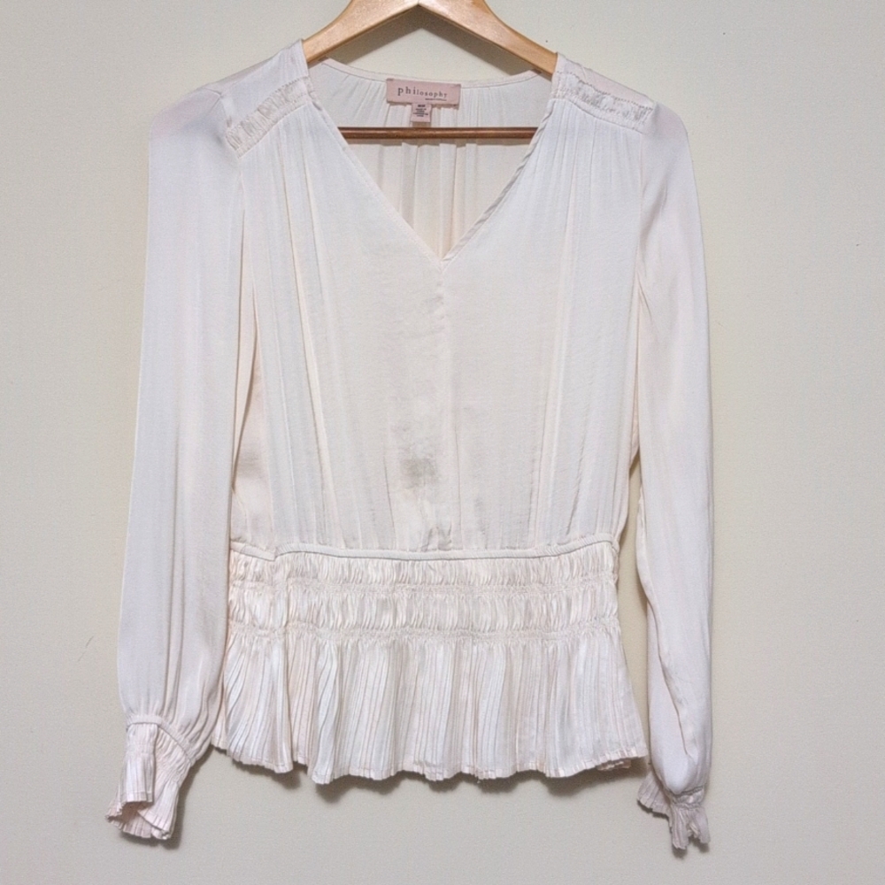 Philosophy Women's Long Sleeve Peasant Blouse Size Medium